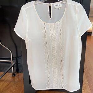 Sézane White Blouse with front detailing (Size 36)